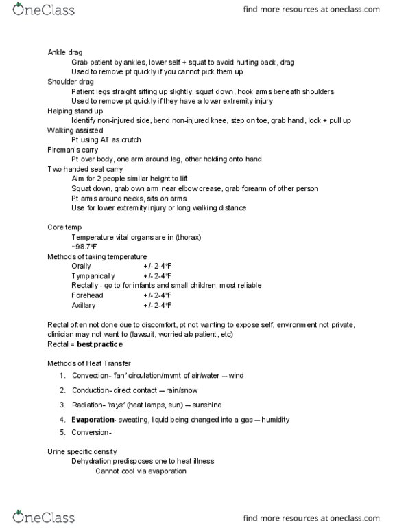 AT 216 Chapter Notes - Chapter 10: Relative Density, Heat Illness, Evaporation thumbnail