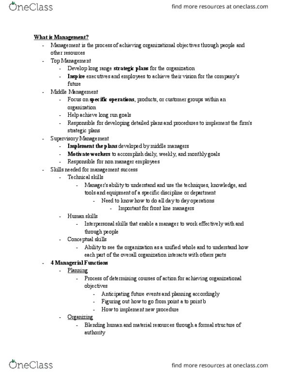 CBA 110 Chapter Notes - Chapter 7: Middle Management, Temporary Work, Flextime thumbnail