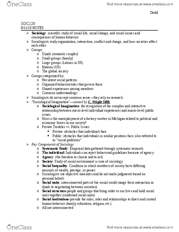 CAS PH 150 Lecture Notes - Harriet Martineau, Sociological Perspectives, Anomie thumbnail