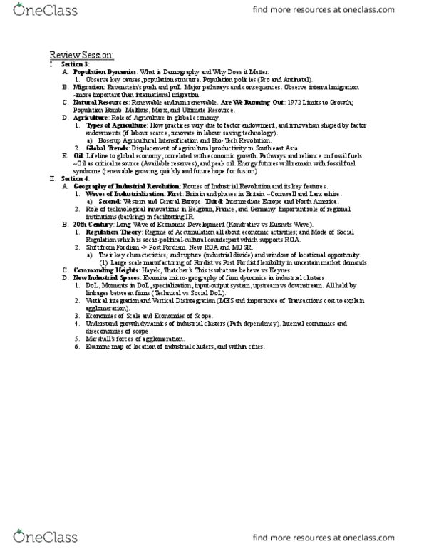 GEOG 216 Lecture Notes - Lecture 1: Post-Fordism, Factor Endowment, Kondratiev Wave thumbnail