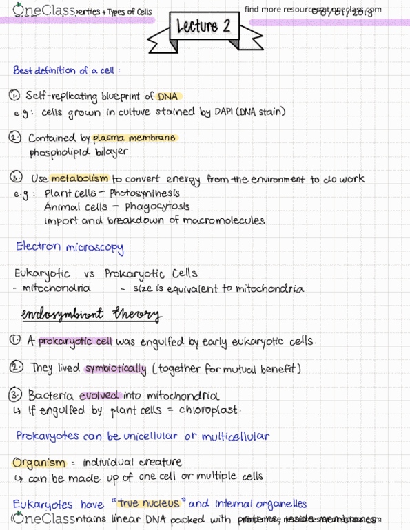 BIOL 112 Lecture Notes - Lecture 2: Electron Microscope, Symbiosis, Phagocytosis cover image