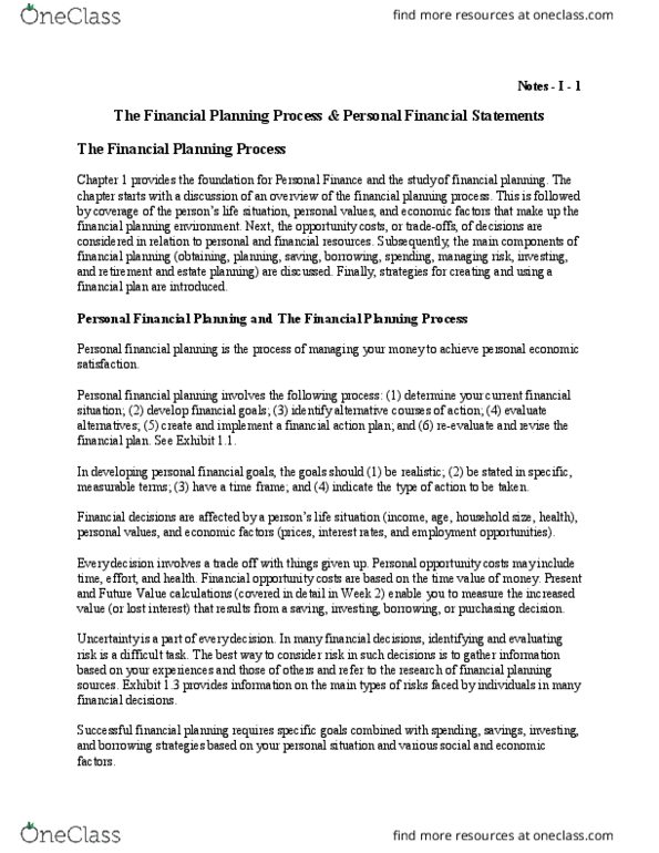 BU223 Lecture Notes - Lecture 1: Estate Planning, Financial Statement, Decision-Making thumbnail