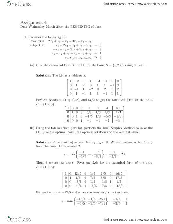 CO250 Lecture Notes - Simplex Algorithm thumbnail