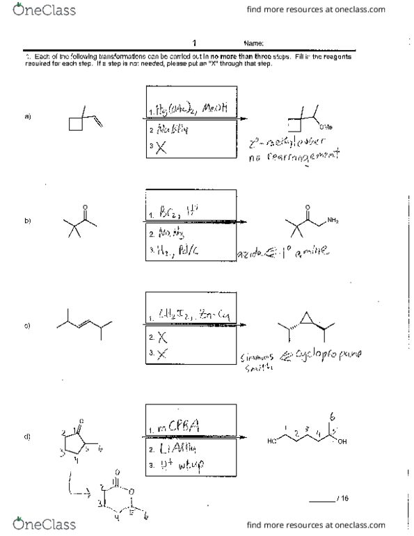 CHEM 20 Final: Practice-Final-Exam-A-Answers - OneClass