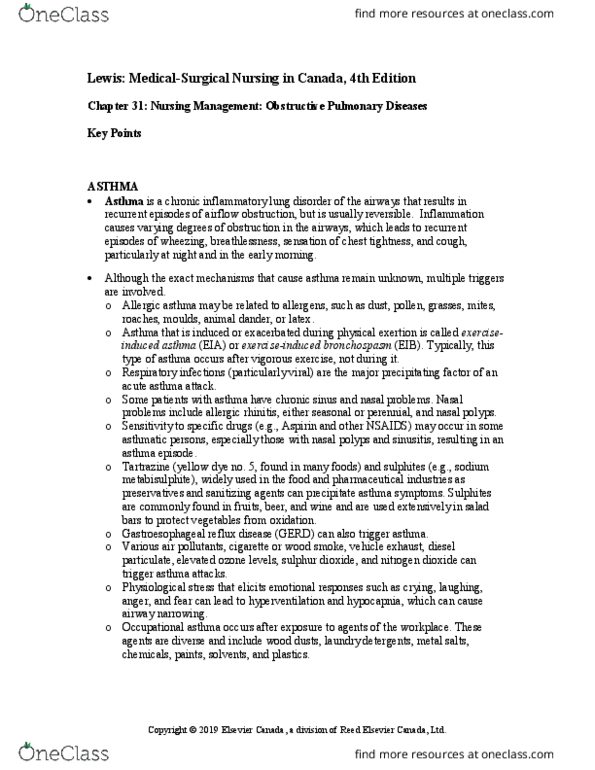 NURSING 2NN3 Lecture 1: Disorders of Ventilation and Gas Exchange Readings thumbnail