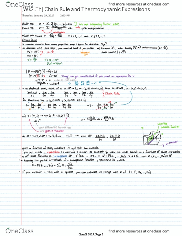 CH ENGR 102A Lecture Notes - Lecture 2: Thermodynamics thumbnail