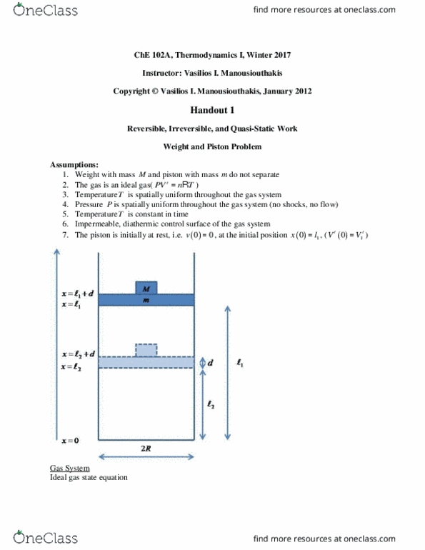CH ENGR 102A Lecture Notes - Lecture 1: Hyperbolic Function, Gas Constant, Ideal Gas thumbnail