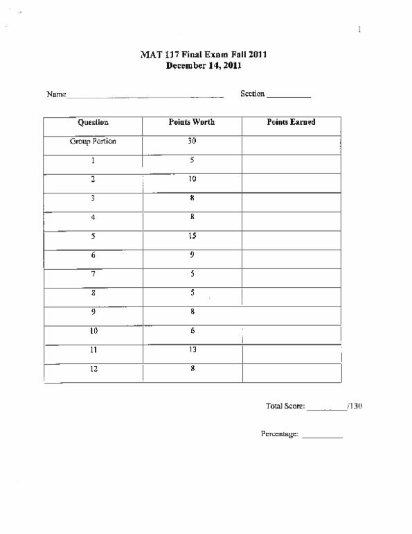 Mat 117 Study Guide Spring 2019 Midterm Natural Number