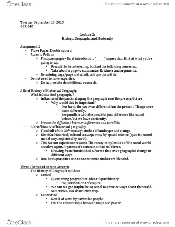 GGR240H1 Lecture Notes - Lecture 2: Carl Linnaeus, Rationality, Geomatics thumbnail