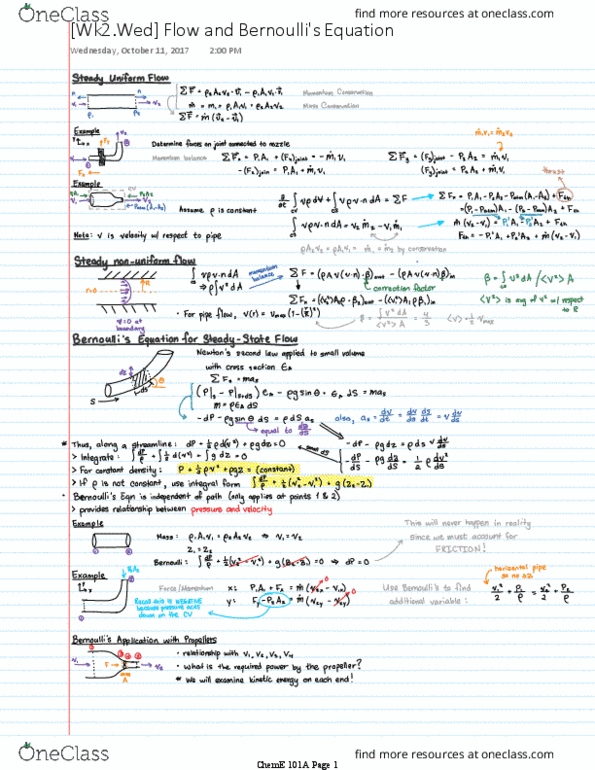 CH ENGR 101A Lecture 2: [Wk2] Flow and Bernoulli's Equation thumbnail