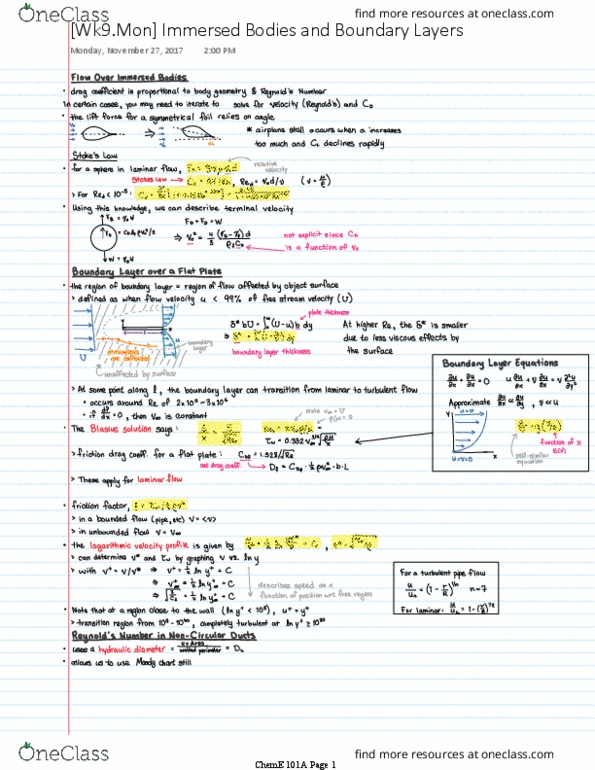 CH ENGR 101A Lecture 9: Immersed Bodies and Boundary Layers thumbnail