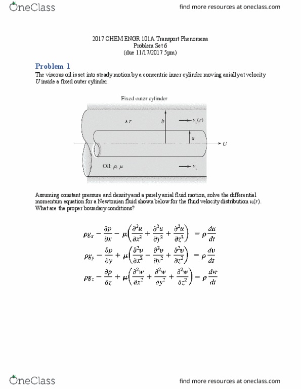 Ch Engr 101a Study Guide Winter 2019 Quiz Newtonian Fluid The Fluid Viscosity Ch Engr 101a Study Guide Winter 2019 Quiz Newtonian Fluid The Fluid Viscosity