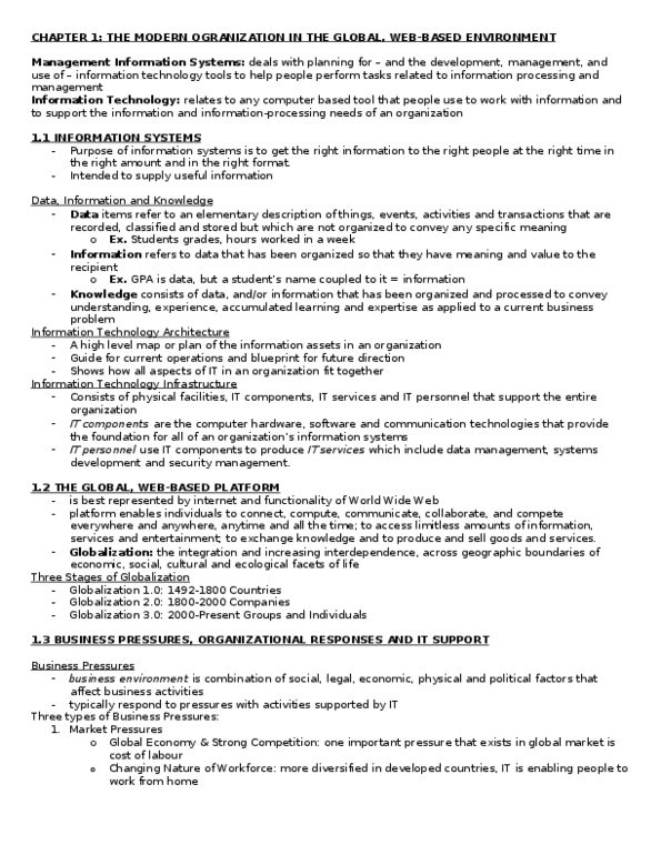 ADMS 2511 Chapter Notes - Chapter 1: Digital Divide, Customer Relationship Management, E-Commerce thumbnail