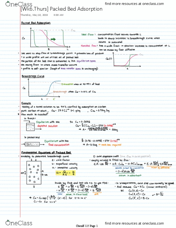 CH ENGR C125 Lecture 6: Packed Bed Adsorption thumbnail