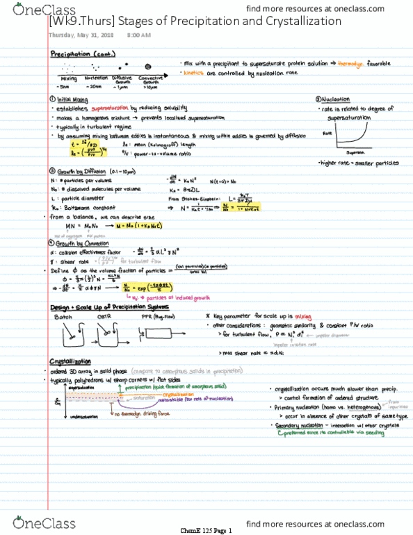 CH ENGR C125 Lecture Notes - Lecture 9: Crystallization thumbnail