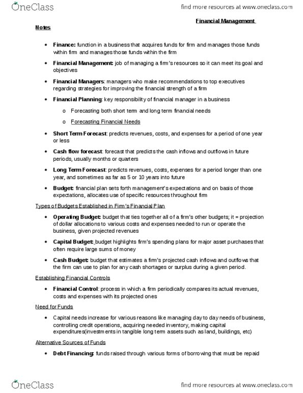 MGM101H5 Chapter Notes -Investment, Debenture, Trade Credit thumbnail