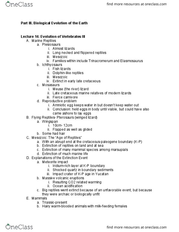 GEOL 1122 Lecture Notes - Lecture 15: Trinacromerum, Elasmosaurus, Ocean Acidification thumbnail