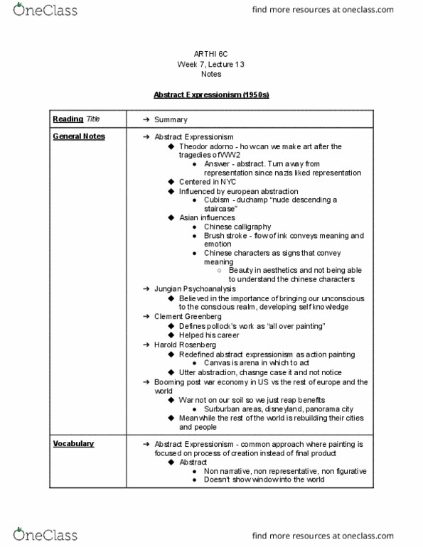 ARTHI 6C Lecture 13: class notes thumbnail