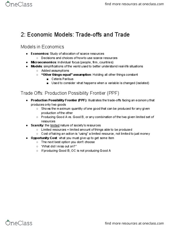 ECON 101 Chapter 2: 02 Economic Models_ Trade-offs and Trade thumbnail