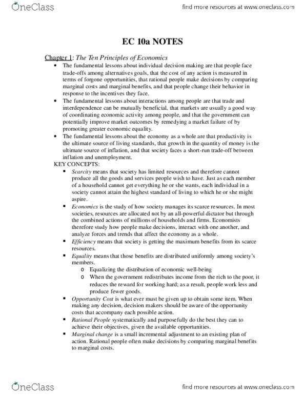Economics 10a Chapter Notes -Externality, Economic Surplus thumbnail