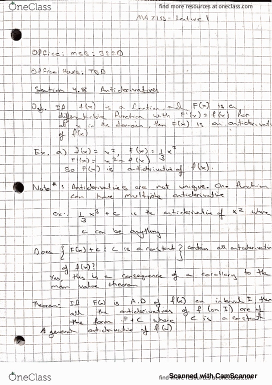 MAT 21B Lecture 1: Indefinite Integrals thumbnail