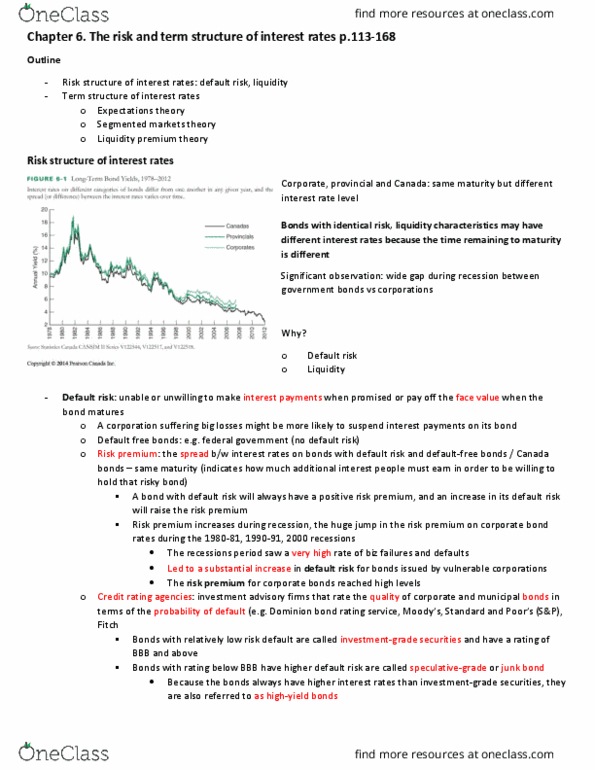 EC223 Chapter Notes - Chapter 6: Dbrs, Credit Rating Agency, Liquidity Premium thumbnail