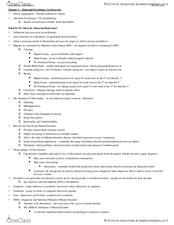 PSYCH 2AP3 Chapter Notes -Posttraumatic Stress Disorder, Homicide, Bulimia Nervosa thumbnail