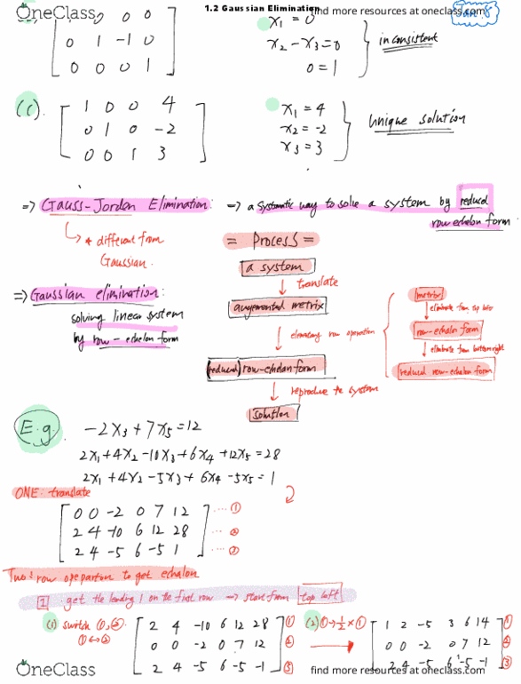 MATH 1ZC3 Lecture 2: Jan 8 1.2 Gaussian Elimination thumbnail