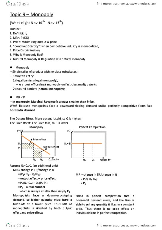 ECO100Y1 Lecture Notes - Marginal Cost, Discounts And Allowances, Price Discrimination thumbnail