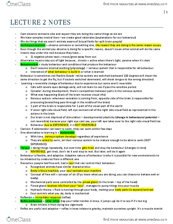 PSYC 2210 Lecture Notes - Contiguity, Xerostomia, Eyelid thumbnail