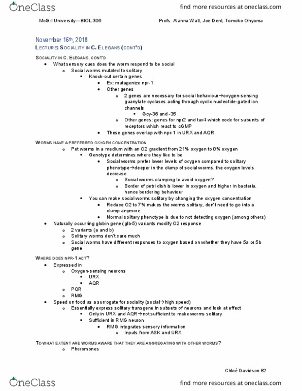 BIOL 306 Lecture Notes - Lecture 29: Npr1, Petri Dish, Guanosine Monophosphate thumbnail