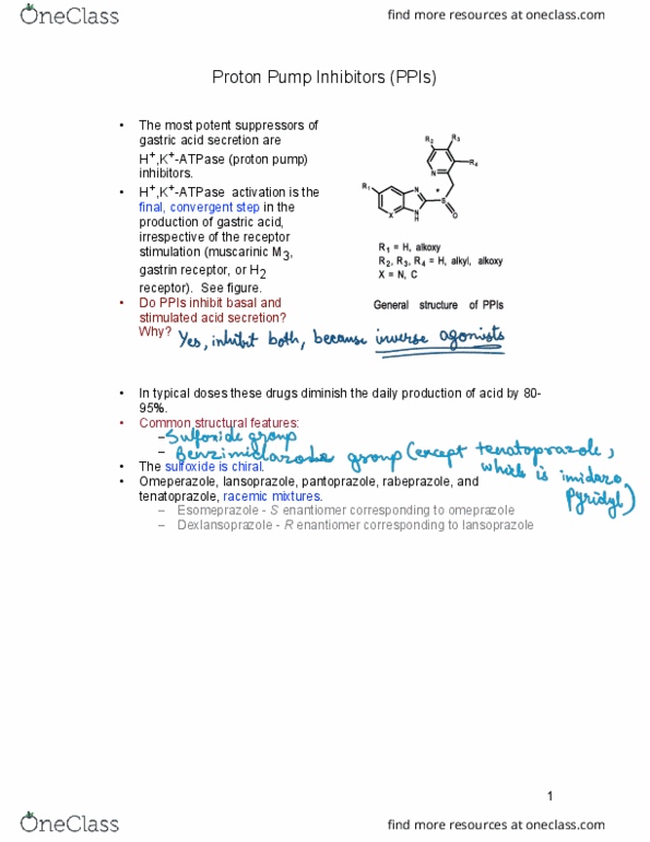 30:718:409 Lecture Notes - Lecture 33: Proton-Pump Inhibitor, Lansoprazole, Sulfoxide thumbnail