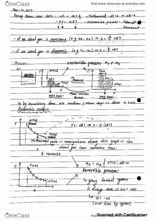 CHEM 123 Lecture 3: Reversible Process, Heat Capacity, Enthalpy thumbnail