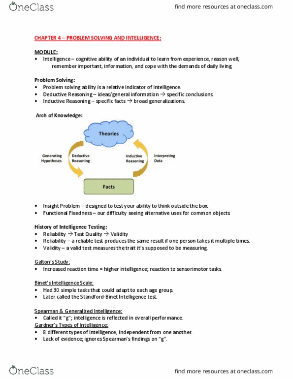 PSYCH 1X03 Lecture 4: PROBLEM SOLVING AND INTELLIGENCE thumbnail