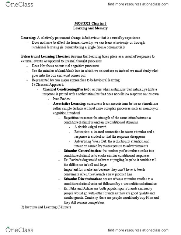 Management and Organizational Studies 3321F/G Chapter 3: CHAPTER RECAP thumbnail
