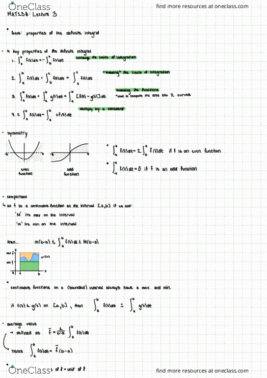 MAT136H1 Lecture Notes - Lecture 3: Even And Odd Functions thumbnail