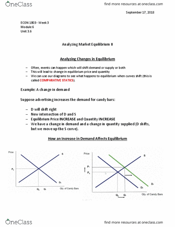 ECON 1B03 Lecture Notes - Lecture 1: Demand Curve, Economic Equilibrium, Shortage thumbnail