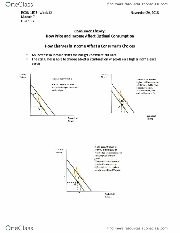 ECON 1B03 Lecture Notes - Lecture 1: Budget Constraint, Indifference Curve thumbnail