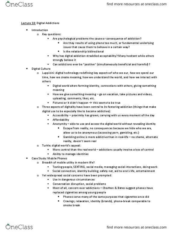 HLTHAGE 2L03 Lecture Notes - Lecture 10: Problem Gambling, Online Gambling, Sexual Addiction thumbnail