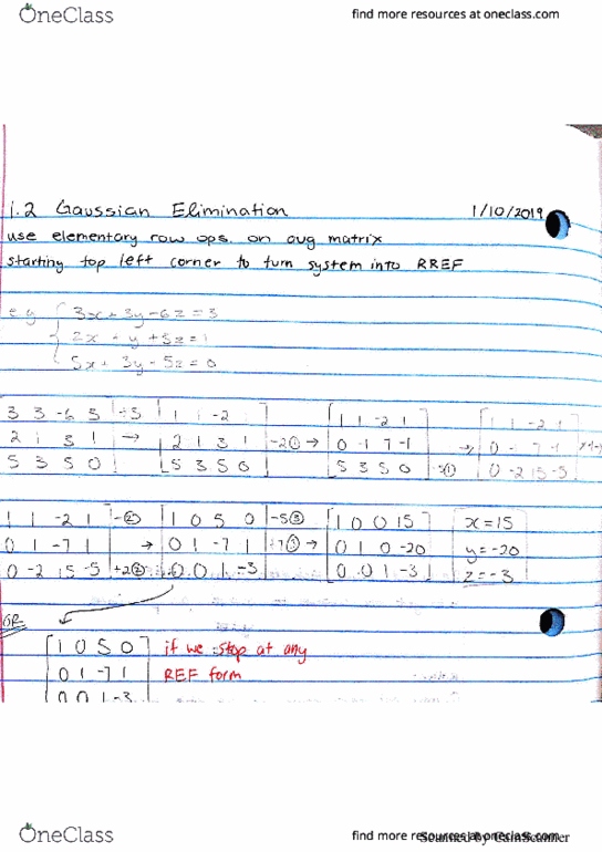 MATH 1ZC3 Lecture 3: 1.2 Gaussian Elimination thumbnail