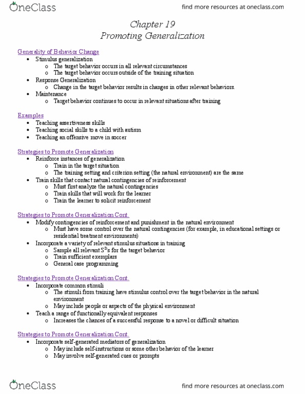 PSY 1320 Lecture Notes - Lecture 19: Stimulus Control, Reinforcement thumbnail