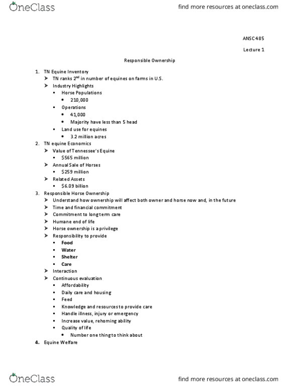 ANSC 485 Lecture Notes - Lecture 1: Foal, Hyperkalemic Periodic Paralysis, Overo thumbnail