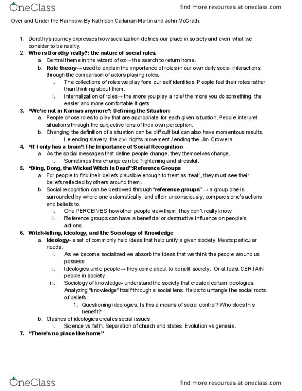 CGS SS 101 Chapter Notes - Chapter 4: Role Theory thumbnail