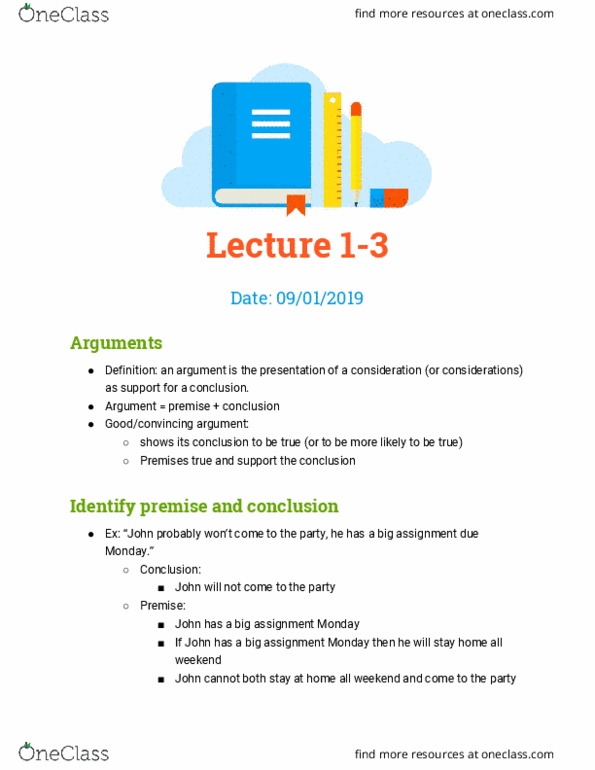 PHL201H1 Lecture 1: Lecture 1-3 thumbnail