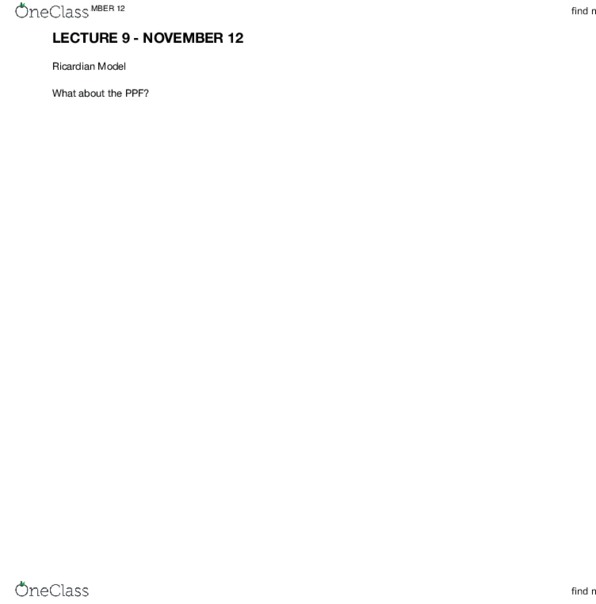 ECON 4290 Lecture Notes - Lecture 9: Autarky, Comparative Advantage thumbnail