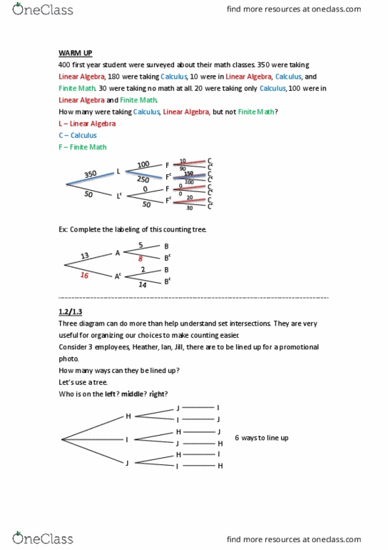Mathematics 1228A/B Lecture 4: 1.2-1.3 The Fundamental Counting Principle thumbnail