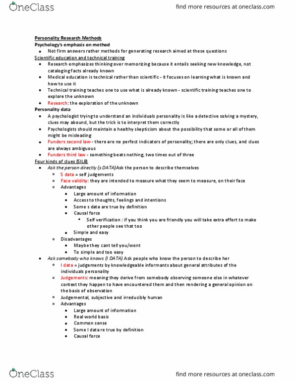 PSYCH 2B03 Chapter Notes - Chapter 2: Face Validity, Psychometrics, Simple Algebra thumbnail