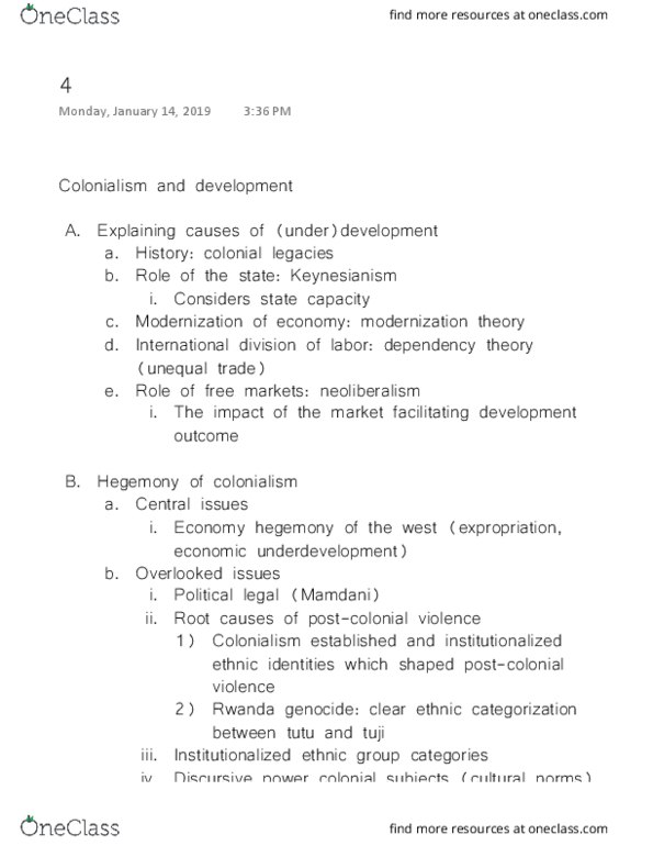 INTD 200 Lecture Notes - Lecture 4: Modernization Theory, Keynesian Economics, Neoliberalism thumbnail