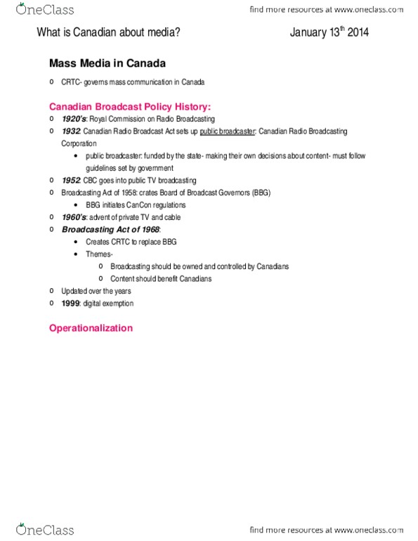CS101 Lecture Notes - Time Warner, News Corporation, Vivendi thumbnail