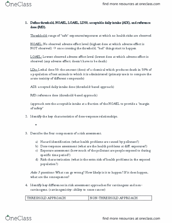 HSCI 304 Lecture Notes - Lecture 3: Acceptable Daily Intake, Lethal Dose, Reference Dose thumbnail